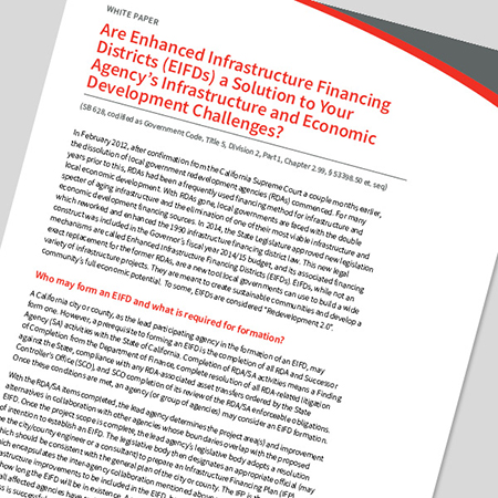 Are Enhanced Infrastructure Financing Districts (EIFDs) a Solution to Your Agency’s Infrastructure and Economic Development Challenges?