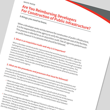 Are You Reimbursing Developers for Construction of Public Infrastructure?