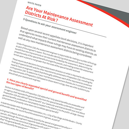 Are Your Maintenance Assessment Districts at Risk?