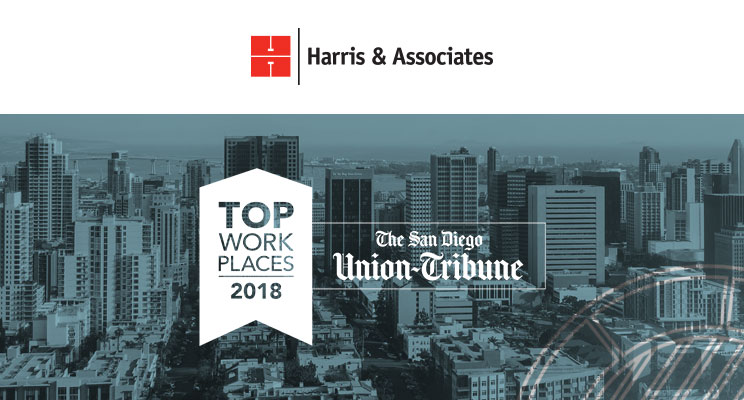 Harris & Associates Named a Top Workplace by the San Diego Union